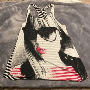 Women’s racer back graphic tank too